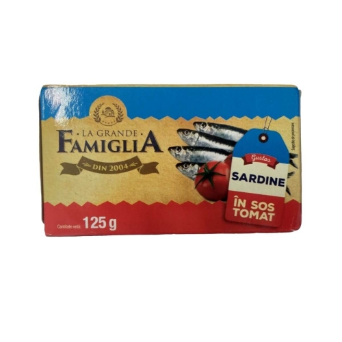 La Grande Famiglia Sardine in sos tomat, 125 gpe grupdzc.ro✅. Descopera gama copleta de produse la oferte speciale✅!