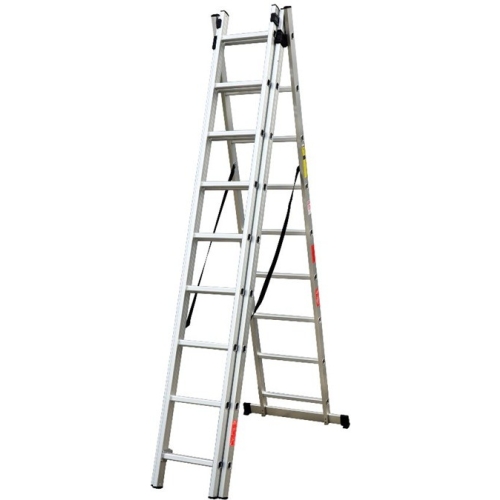 Scara combinata din aluminiu 3X9 trepte MESTERINO TOOLS MTJL207-3X9, 5.93 metri, greutate maxima 150 kg
