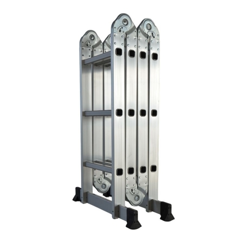 Scara multifunctionala din aluminiu cu balama 4X3 trepte MESTERINO TOOLS MTJL201-4X3, 3.6 metri, greutate maxima 150 kg