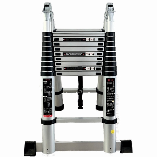 Scara telescopica din aluminiu cu balama MESTERINO TOOLS JL-102-2X3.1, 3.1+3.1 metri, 2x10 trepte, greutate maxima 150 kg