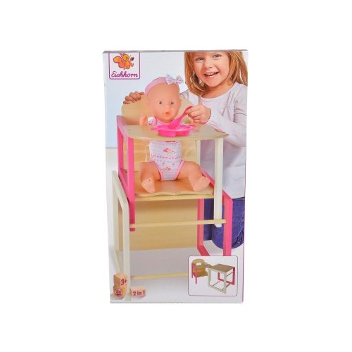 Scaun din lemn cu masa pentru papusi, Eichhorn