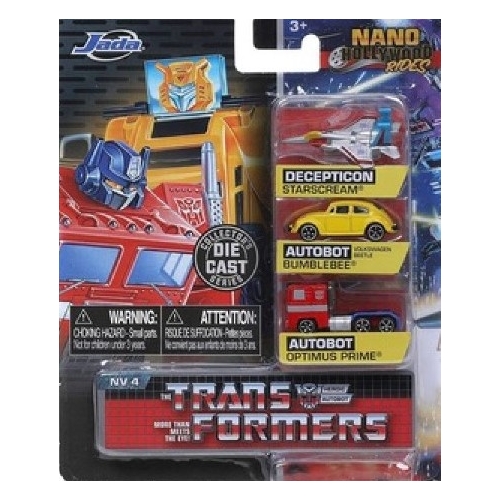 Set Transformers 3 nano masinute metalice, JadaToys