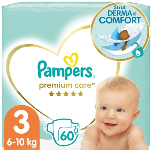 Scutece marimea 3 6-10 kg, 60 buc, Pampers - Premium Care