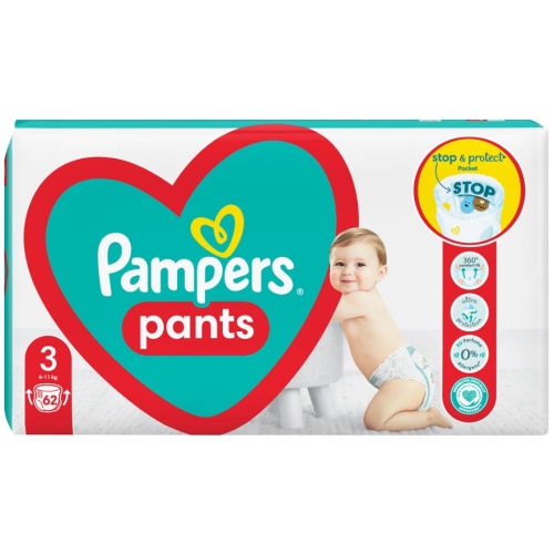 Scutece tip chilotel marimea 3 6-11 kg, 62 bucati, Pampers - Pants