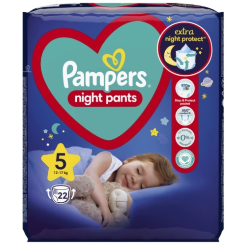 Scutece tip chilotel pentru noapte marimea 5 12-17 kg, 22 bucati, Pampers - Night Pants