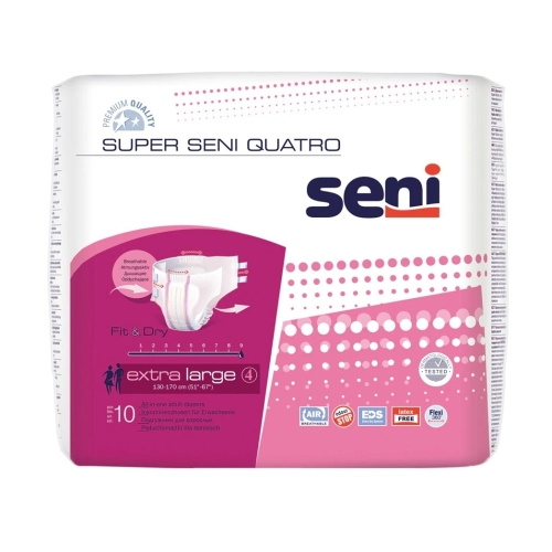 Scutece pentru adulti Seni Super Quatro XL, 10 buc