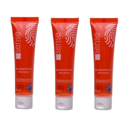 Pachet Sense Virucid Gel Dezinfectant maini 85 % alcool, 3 x 35 ml