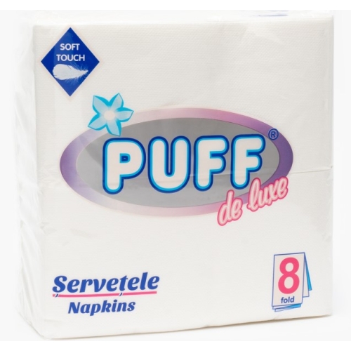 Servetele de masa albe 38x38 cm 70 buc, Puff de luxe 