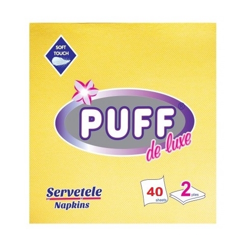 Servetele de masa galben 33x33 cm 40 bucati, Puff de luxe