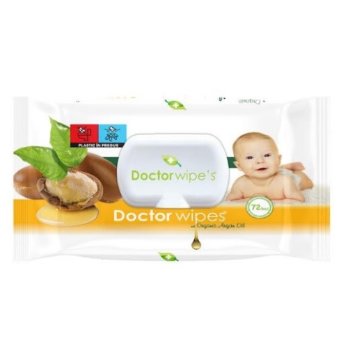 Servetele umede bebelusi, ulei organic argan, 72 buc, Doctor wipe's. Produse de igiena si ingrijire bebelusi