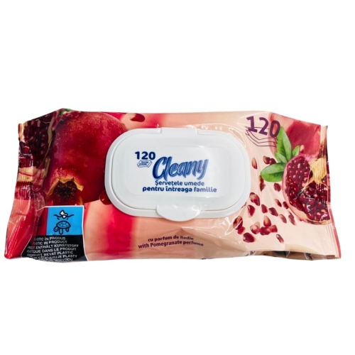 Servetele umede cu capac Pomegranate, 120 buc Cleany