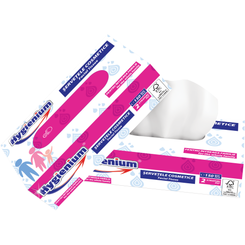 Servetele cosmetice Family, 150 buc, Pink, Hygienium