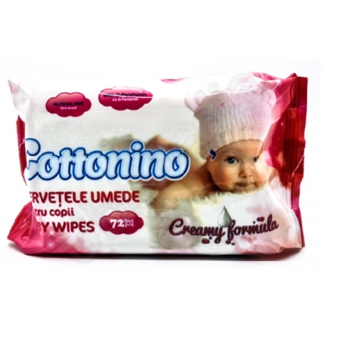 Servetele umede pentru copii Pink, 72 buc, Cottonino. Produs pentru igiena persoanala