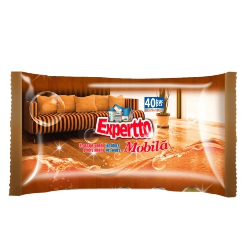 Servetele umede pentru mobila, 40 buc, Expertto. Produse igiena, Solutii curatare mobila