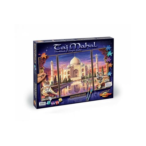 Kit pictura pe numere Schipper Taj Mahal-Memorialul iubirii eterne, 3 tablouri, Schipper