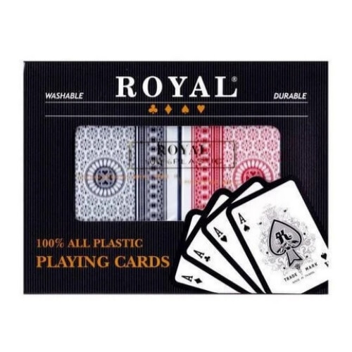 Set 2 pachete de carti Royal Canasta Poker din plastic, As games
