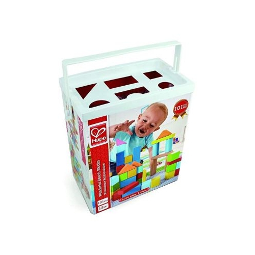 Set cuburi de lemn, 101 piese, HAPE