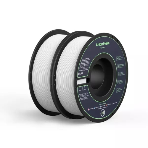 Set de 2x Filament AnkerMake PLA+ pentru imprimanta AnkerMake 3D, 2 kg, proiectat pentru imprimare de mare viteza Alb
