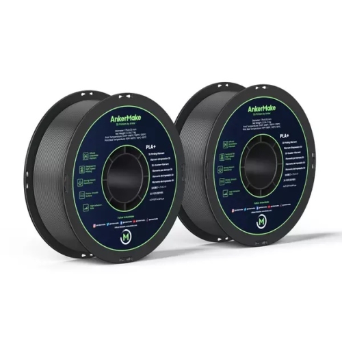 Set de 2x Filament AnkerMake PLA+ pentru imprimanta AnkerMake 3D, 2 kg, proiectat pentru imprimare de mare viteza Gri