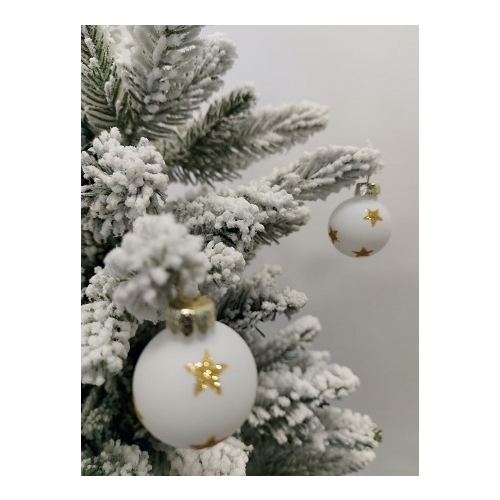 Set 12 globuri sticla albe 3 cm Xmas, Prosper