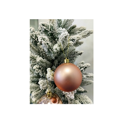 Set 16 globuri roz pal 7 cm