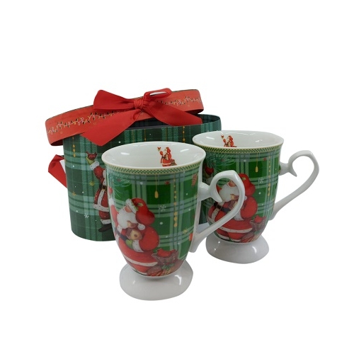 Set 2 cani ceramica in cutie model Mos Craciun, Xmas, Prosper
