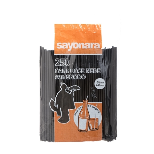 Set 250 paie flexibile Sayonara,  5mmX240 mm, culoare neagra