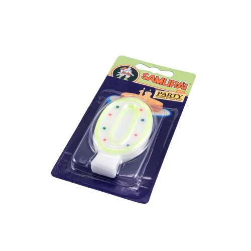 Lumanare decorativa tort, cifra 0