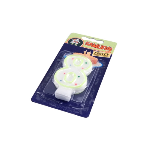 Lumanare decorativa tort, cifra 8