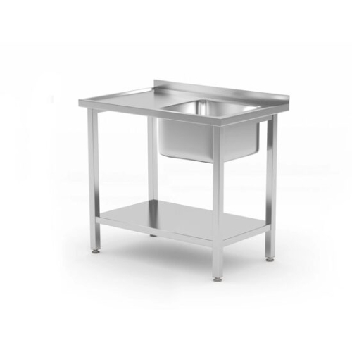 Spalator cu 1 cuva din otel inoxidabil Hendi, dreapta, Budget Line, 800x600x(H)850mm