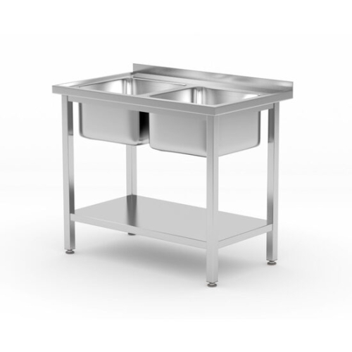 Spalator cu doua chiuvete cu raft HENDI, Budget Line 1000x600x (H) 850mm