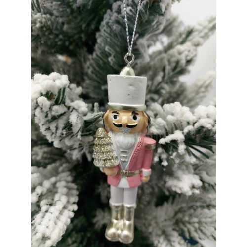 Figurina de agatat Spargator de nuci alb-roz Xmas rasina Figurine si decoratiuni Craciun Prosper grupdzc