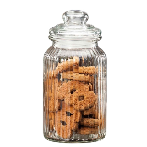 Recipient din sticla cu capac, diametru 110mm, inaltime 230mm