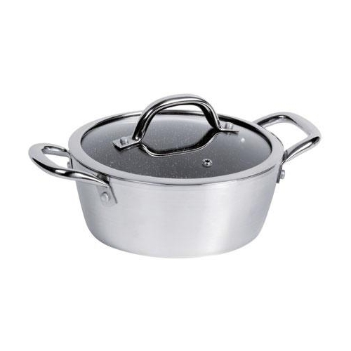 Cratita cu capac din sticla, 2 manere, cu suprafata antiaderenta, diametru 200mm