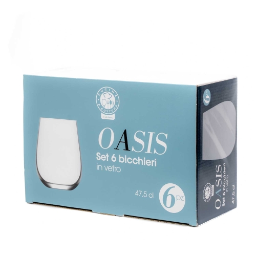 Set 6 pahare, gama Oasis, din sticla, capaictate 475ml