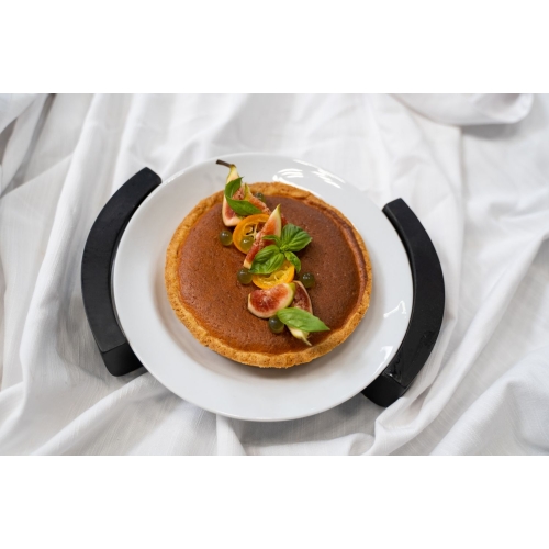 Farfurie rotunda cu suport lemn