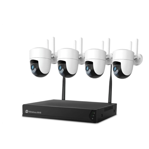 Sistem performant de supraveghere video ANNKE N58WHD+141DN*4, NVR 4 canale WiFi, 4 camere interior/exterior 3MP, Full HD, vedere nocturna IR, rezistent la intemperii