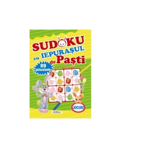 Sudoku cu iepurasul de Pasti. 89 de autocolante (de la 4 ani)