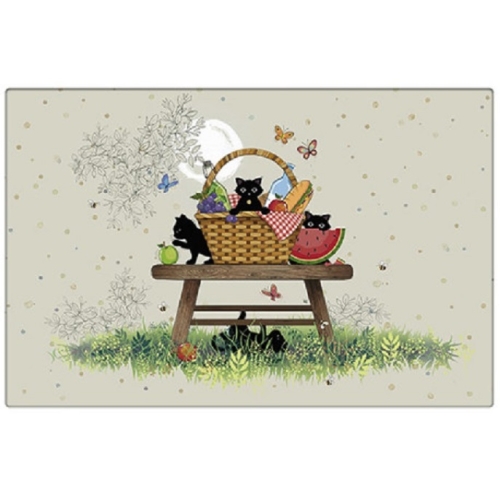 Suport farfurie Bug Art Pisici la picnic Multicolor Kiub