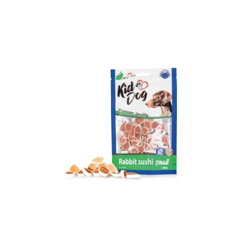 KidDog Recompense Pentru Caini, Mini Sushi Cu Iepure, 80 g, A04803
