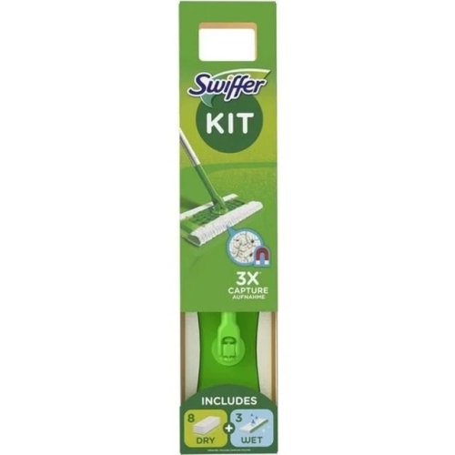 Kit mop + 3 rezerve umede + 8 rezerve uscate, Swiffer