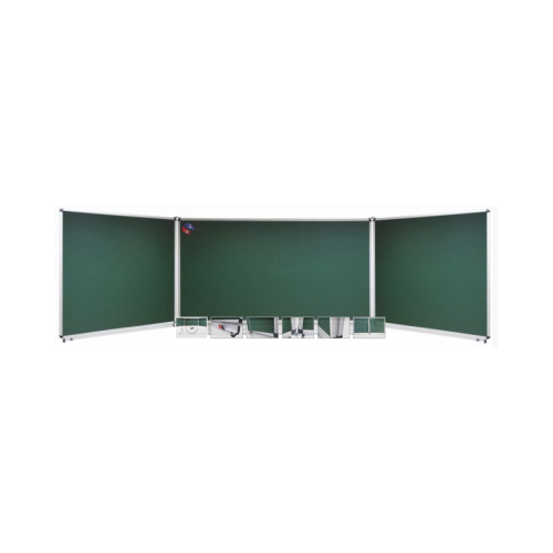 Tabla scolara triptica verde, metalo-ceramica magnetica, 1500x1200x3000mm (TSTVE300)