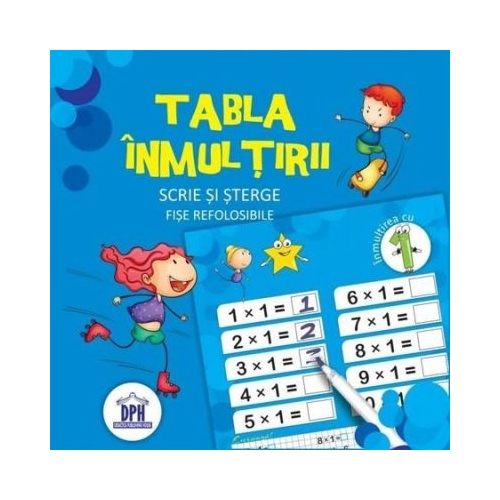 Tabla inmultirii. Scrie si sterge. Fise refolosibile, editura Didactica Publishing House