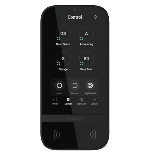 Tastatura touch wireless KeyPad TouchScreen, negru, Ajax