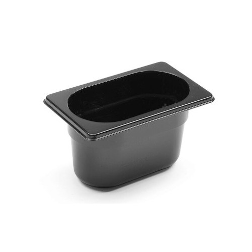 Tava Gastronorm GN 1/9, (H) 10 cm, 1 lt, Hendi, din policarbonat negru