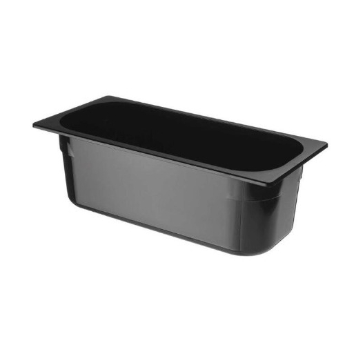Tava profesionala Gastronorm policarbonat pentru inghetata, 5 litri, 360x165x(h)120 mm, Negru