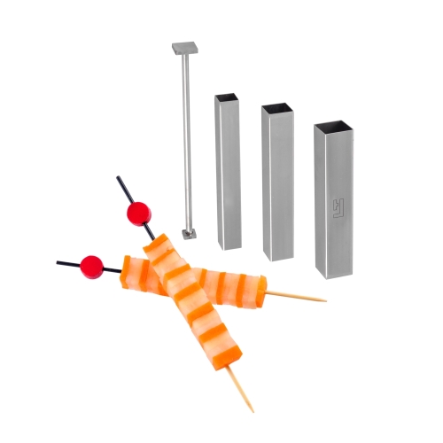 Set 3 cuttere patrate si 1 pusher, inox