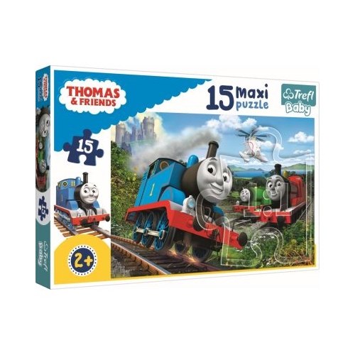 Puzzle Thomas locomotive in viteza 15 piese, Trefl