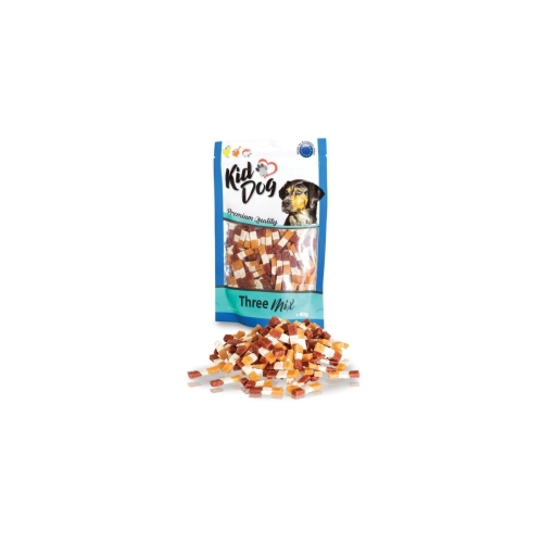 KidDog Recompense Pentru Caini, Three Mix Cu Pui/Rata/Cod 80 g A04539