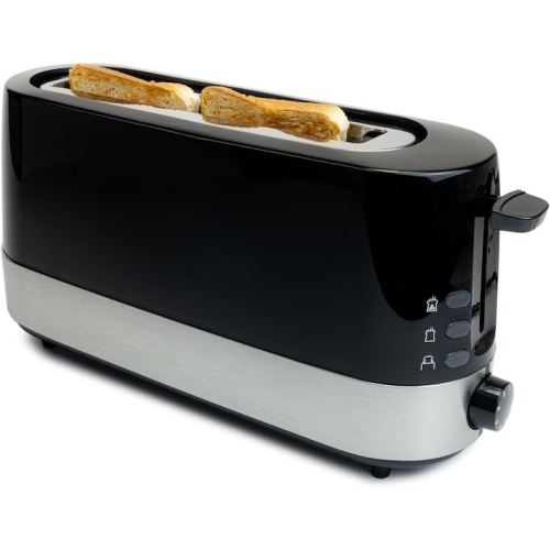 Toaster electric, Korona 21305, 2 Sloturi, Tavita detasabila pentru firimituri, Functie dezghetare, Suport detasabil pentru briose/croissante, 850 W, Negru